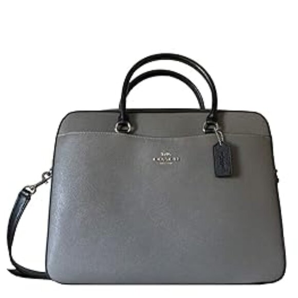 21 NWT - Coach Crossgrain Leather Laptop Bag (Heather Grey Multi) - Picture 1 of 12